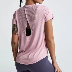 Yoga-Top, Sport-T-Shirt, Yoga-T-Shirt, schnell trocknendes T-Shirt, Fitness-T-Shirt, Yoga-Shirt, lockeres T-Shirt für Frauen, atmungsaktives T-Shirt