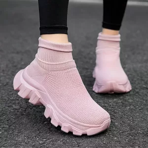 Slip-On-Sneaker, Freizeit-Sneaker, Socken-Sneaker, Sneaker mit dicker Sohle, rutschfeste Sneaker, Mesh-Sneaker, atmungsaktive Sneaker