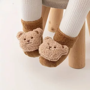 Babysocken, Kindersocken, rutschfeste Socken, Baumwollsocken, Antirutschsocken, Kleinkindersocken, Tiersocken, Bärensocken