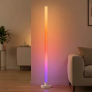 dimmable floor lamp, rc floor lamp, slim floor lamp, rgb floor lamp, tall skinny lamp, rgb corner floor lamp, thin standing lamp
